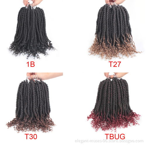 passion twist synthetic crochet braiding hair twist curly synthetic hair for braids yaki extension braiding hair brown ombre